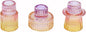 Vixdonos Glass Candlestick Holders Tealight Candle Holders for Table Centerpieces, Wedding Decor and Dinner Party (3 Pcs, Purple-Pink-Yellow)