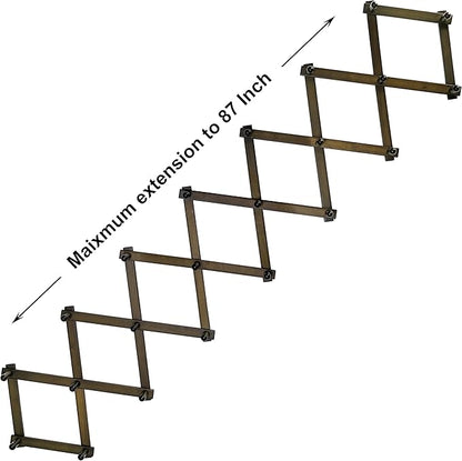 SKOLOO Accordion Wall Hanger with 22 Hooks, Modern Expandable Coat Rack Hat Rack for Wall, Solid Wooden, Dark Walnut Color