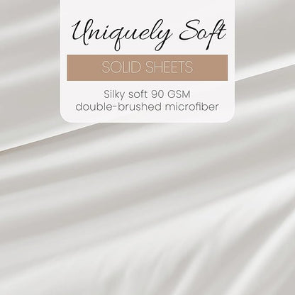 Linen Market Bed Sheets for California King Size Bed (White) - Sleep Better Than Ever with These Soft and Cooling California King Sheets - Deep Pocket Fits 16" Thick Beds - 4 Piece Cal King Sheet Set