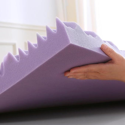 MUXHOMO 2 Inch 7-Zone King Mattress Topper, Egg Crate Foam Mattress Topper King Size for Back Pain, Lavender Cooling Gel Infused Bed Pad, CertiPUR-US and Oeko-TEX Certification (76"×80")
