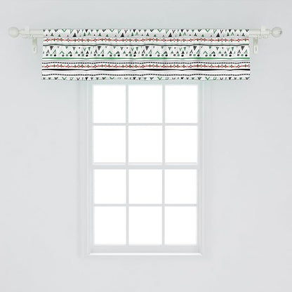 Ambesonne Tribal Window Valance, Style Traditional Aztec Pattern Old Fashioned Hippie Boho Influences, Curtain Valance for Kitchen Bedroom Decor with Rod Pocket, 54" X 12", Sea Green