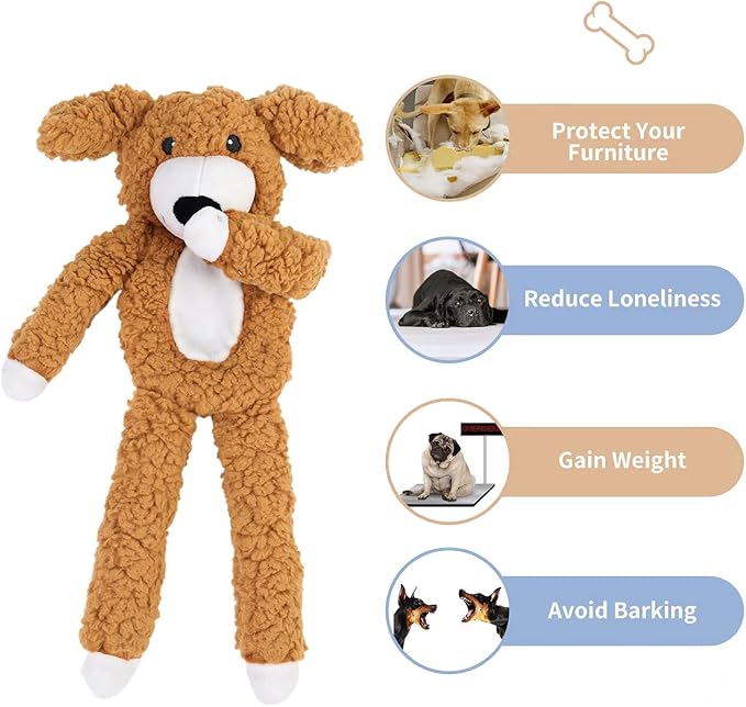 DODODOLA Dog Toys Plush Partial Stuffing Puppy Chew Toys for Teething Soft Squeaky Dog Toy to Keep Them Busy for Small Medium Big Large Dogs Pet-Mewly Pet