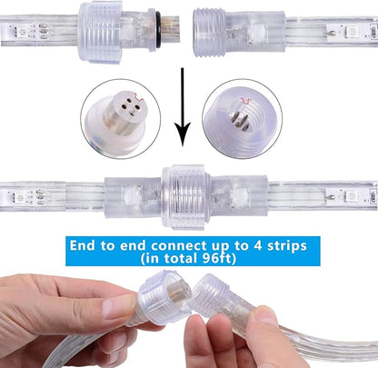 16.4 Feet Flat Flexible LED Rope Lights, Color Changing RGB Strip Light with Remote Control, 8 Colors Multiple Modes, Plug in Novelty Lighting, Connectable and Waterproof for Home Kitchen Outdoor Use…