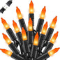 Dazzle Bright Orange Halloween Mini Lights, 20FT 100 Count Waterproof Incandescent Lights Plug in, Connectable Halloween Decorations for Indoor Outdoor Party Yard