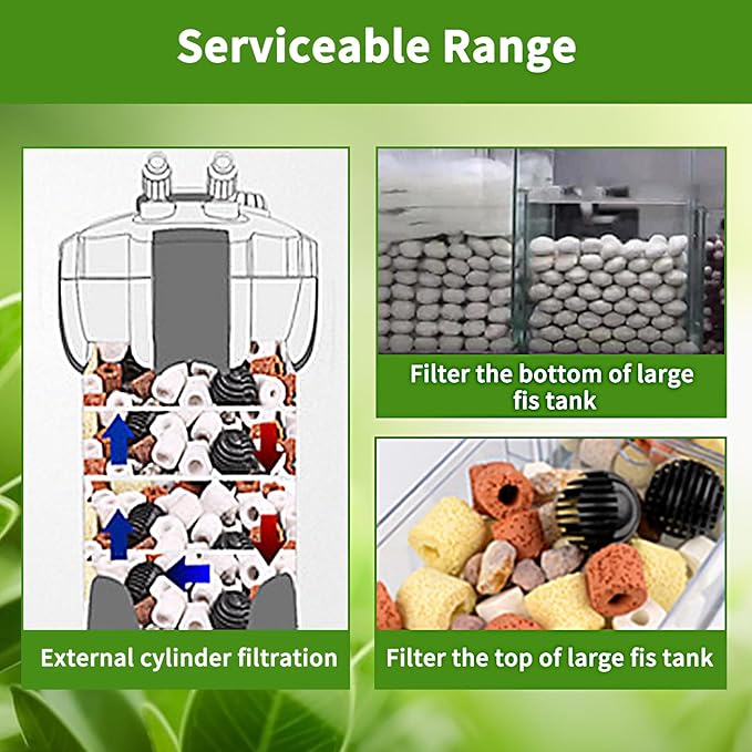 Hamiledyi 4 LB Aquarium Filter Media Bio Balls Ceramic Rings Media with Mesh Bag for Fish Tank and Pond Canister Biological Biofilter Filter (White)-Mewly Pet