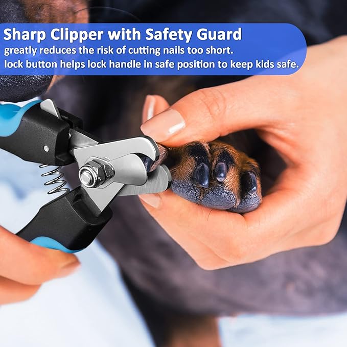YABIFE Dog Nail Trimmers and Dog Nail Clippers Kit, Whisper Quiet Electric Grinder with Light, for Small, Medium, Large Dogs, Cats Toenail Grooming, 3 Speeds-Mewly Pet