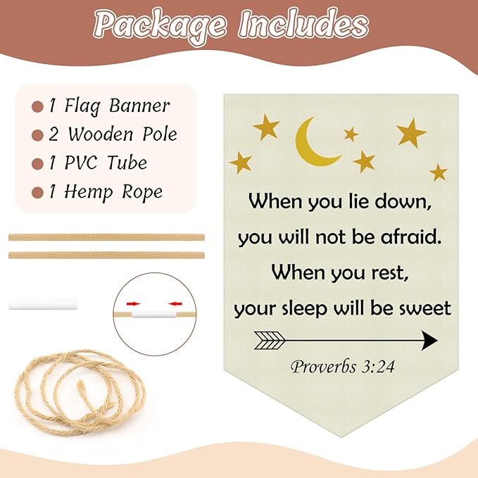 Christian Wall Banner Kids Religious Bible Verse Hanging Pennant Flag Banner motivational Inspirational Christian Wall Decor for Kids Room Nursery Playroom Baby Room Christmas Birthday Gifts
