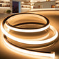LED Strip Lights Warm White 3000K,16.4ft 110-120V Neon Rope Lights,Flexible Silicone Outdoor Waterproof Neon Strip Lights for Bedroom,Mirror,Kitchen Cabinet, Living Room,Halloween Decor