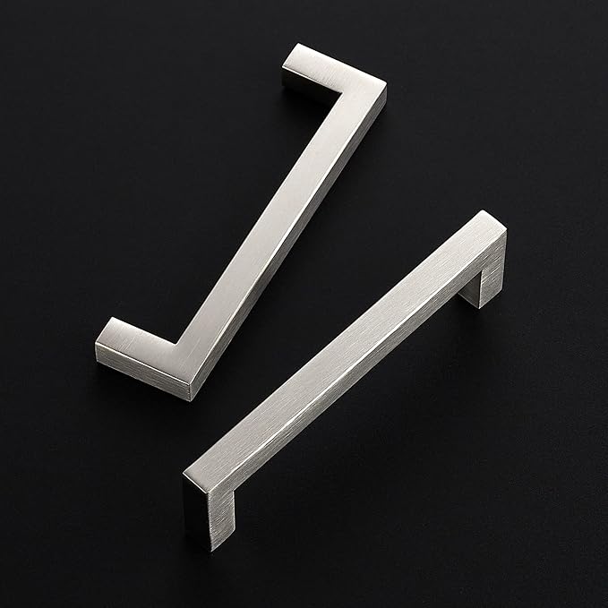 Ravinte 40 Pack Cabinet Handles Square Cabinets Cupboard Handles Brushed Nickel Drawer Pulls Stainless Steel Kitchen Cabinet Pulls Cabinet Hardware Drawer Handles 5 inch Hole Center