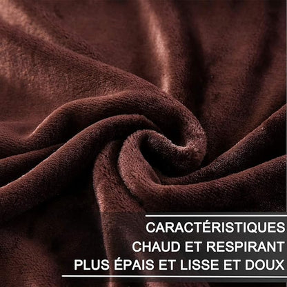HOZY Soft Blanket Queen Size Fleece Warm Fuzzy Throw Blankets for The Bed Sofa Lightweight 350GSM Chocolate 90"*90"