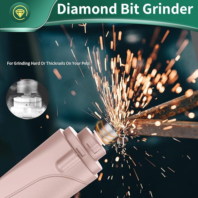 Dog Nail Clippers & Cat Nail Clipper with Catcher, 2 in 1 Dog Nail Trimmers & Grinder with Light for Large Small Dogs Cats,Silent Groom Pro Claw Trimmer, Rechargeable Dogs Nails Grinder Quiet-Mewly Pet