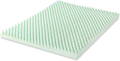 Best Price Mattress 4 Inch Egg Crate Memory Foam Mattress Topper with Calming Green Tea Infusion, CertiPUR-US Certified, Twin XL