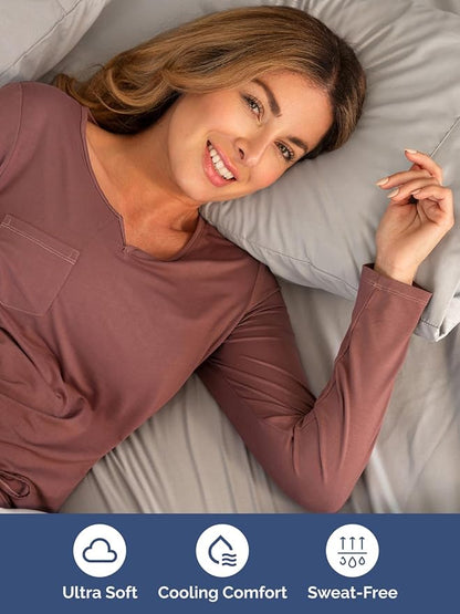 Extra Deep Twin Sheet Set - 4 Piece Breathable & Cooling Sheets - Hotel Luxury Bed Sheets Set - Easy & Secure Fit - Soft, Wrinkle Free & Comfy Sheets Set - Light Grey Sheet Set with Extra Deep Pockets