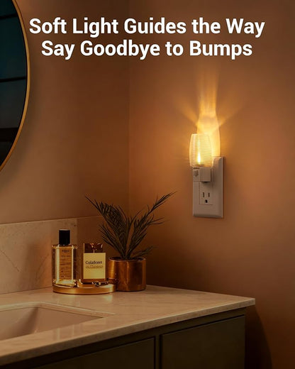 DEWENWILS Plug in Night Light with Switch, Manual ON Off LED Nightlight for Kids, Nursery, Bedroom, Bathroom, Hallway, Stairways, Corridor, Garage, Warm White, UL Listed, 4 Pack