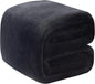Polar Fleece Blanket Travel Size Lightweight Throw for The Bed Extra Soft Brush Fabric Super Warm Sofa Blanket 50"x 61"(Black Travel)