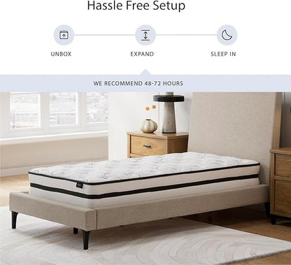 Signature Design by Ashley King Size Chime 10 Inch Medium Firm Hybrid Mattress with Cooling Gel Memory Foam for Pressure Relief, Fiberglass Free, Mattress In A Box