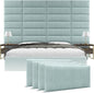 Vänt Upholstered Wall Panels - Queen/Full Size Wall Mounted Headboards - Ribbed Iceland Blue - Set of 4 Panels (Each Individual Panel 30"x11.5")