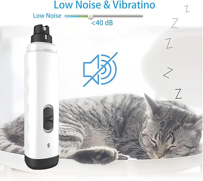 Silent Groom Pro Nail Grinder, 2025 New Dog Nail Trimmer, Rechargeable Pet Nail Grinder, Quick Dog Nail Trimmers, Pet Paws Grooming Smoothing Tool for Dogs and Cats-Mewly Pet