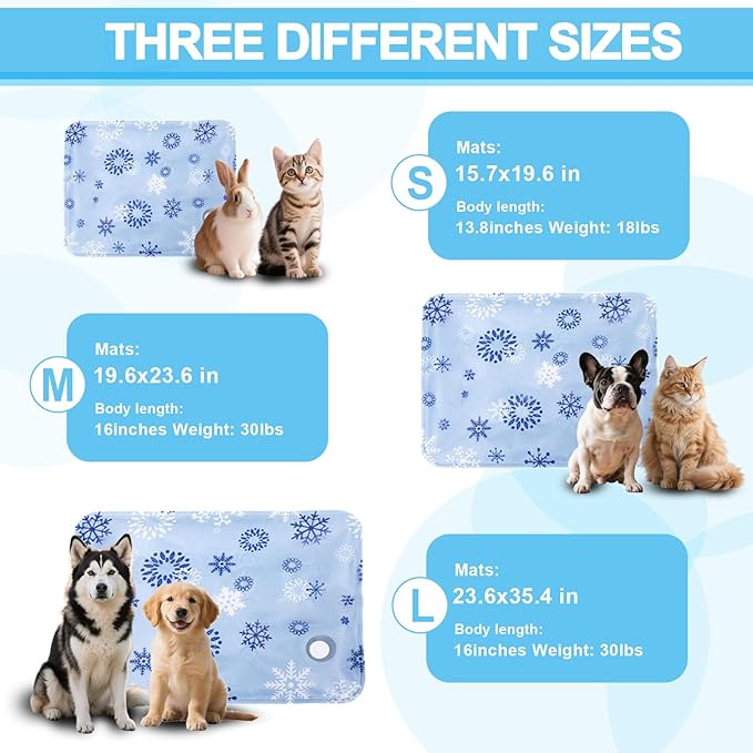 Dog Cooling Mat, Cooling Mat for Dogs & Cat, Provides Instant Relief for Small, Medium, Large Dogs, Washable, Non-Slip Design, Perfect for Hot Summer Days to Keep Pets Comfortable (L 23.6''*35.4'')-Mewly Pet