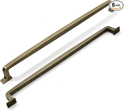 Khtumeware 6 Pack 12 Inch Cabinet Handles - Brushed Antique Brass Pulls and Drawer Handles for Cabinets