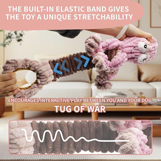 Squeaky Dog Toys, Octopus Dog Toy Interactive Tug of War Puppy Toy to Keep Them Busy(Purple)-Mewly Pet