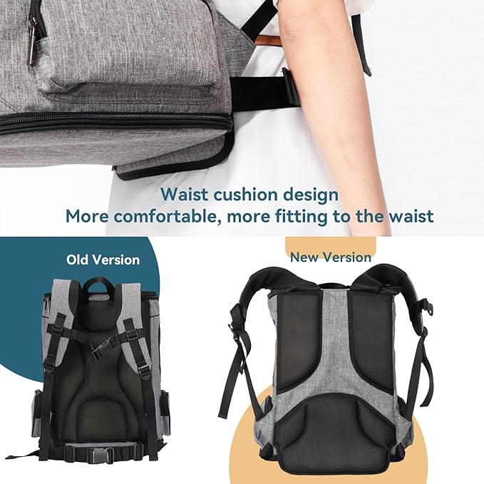 Petsfit Dog Backpack Carrier with Upgrade Waist Cushion Design to Better Fit The Waist, Suitable for Small and Medium Dogs Cats, and Rabbits up to 18 Pounds-Mewly Pet