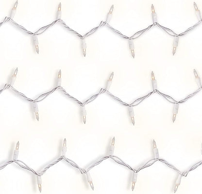 612 Vermont 50 Clear Christmas Lights on White Wire, UL Approved for Indoor/Outdoor Use, 9 Foot of Lighted Length, 11 Foot of Total Length