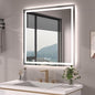 32"X32" LED Bathroom Mirror with Front Lights and Backlit, Anti-Fog, Dimmable, Shatter-Proof Tempered Glass, Lighted Bathroom Vanity Mirror for Wall with 3 Colors, Memory Function