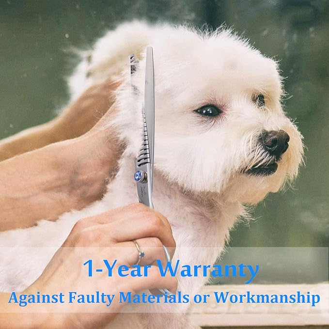 JASON 8" 26 Tooth Chunkers Shears for Dogs Ergonomic Cats Grooming Scissors Texturizing Blending Thinning Shear Pets Trimming Kit with Offset Handle Sharp Comfortable Scissor-Mewly Pet