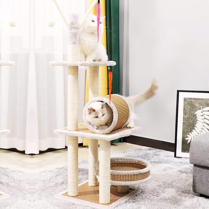 10PCS Cat Worm Toy for Cats, Cat Wand Toy Accessories, Cat Feather Toy Attachments Replacements, and 1PC Black String for Cat Fishing Pole Toy, Assorted Worm Cat Toy Teaser for Indoor Cats Kitten-Mewly Pet