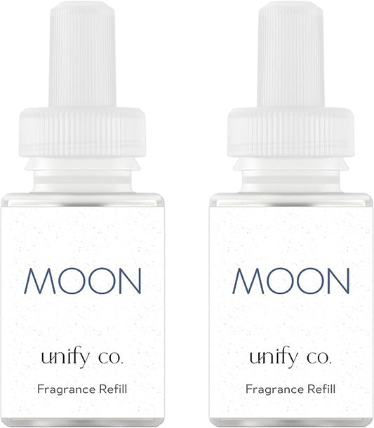 Pura & Unify Co. Home Scent Refill - Smart Air Diffuser - Up to 120-Hours of Luxury Fragrance per Refill - Home Essential - Clean & Safe Diffuser Fragrance - 2 Pack, Moon