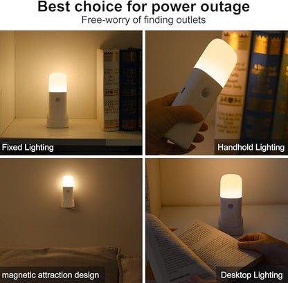 YELKO Motion Sensor Night Light, 2000mAh Rechargeable Night Lights Battery Powered, PortableＤimmable Nightlights with 5 Brightness Levels for Kids,Adults (Warm White 1Pack)