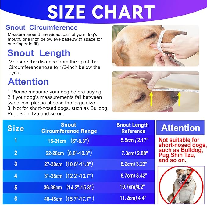 Basket Muzzle Allows Panting Drinking, Anti Biting Chewing, Suitable for Grooming Trimming Training, for Small Medium Large Dogs (Blue, Size 4)-Mewly Pet