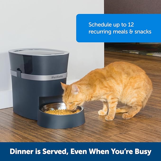 PetSafe Smart Feed - Electronic Pet Feeder for Cats & Dogs - 6L/24 Cup Capacity - Programmable Mealtimes - Alexa, Apple & Android Compatible - Backup Batteries Ensure Meal Delivery During Power Outage-Mewly Pet