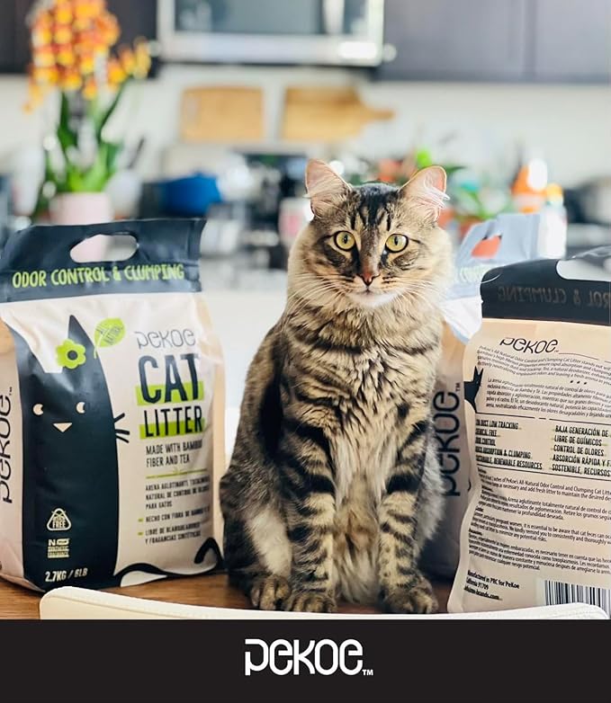 PeKoe All-Natural Odor Control & Clumping Cat Litter with Bamboo and Tea, 6-lb Bag (Pack of 1)-Mewly Pet
