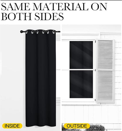NICETOWN Room Separating Divider 132" Long, Room Divider Curtain Screen Partition, Function Thermal Blackout Patio Sliding Door Panel, Insulated Curtain, Black, 8.3ft Wide x 11ft Long