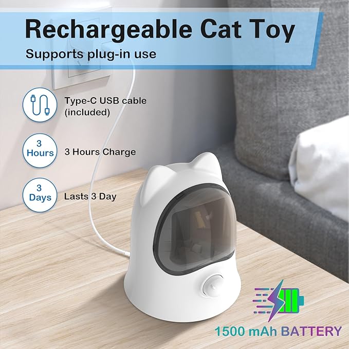 Cat Laser Toys for Indoor Cats, Random Trajectory Laser Cat Toy, Interactive Cat Toys for Bored Indoor Adult Cats/Kittens/Dogs-Mewly Pet