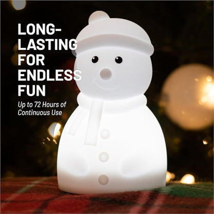 Lumipets Junior Snowman Night Light, Soft Silicone Material, 8 Soothing Colors, Cordless, Easy Control, Portable