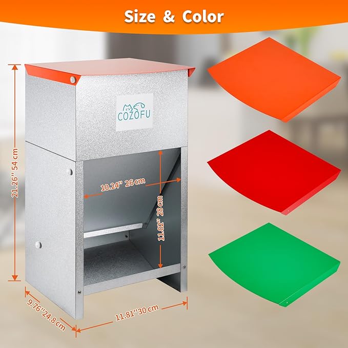 Dog Feeder - Galvanized Metal Pet Food Station for Indoor & Outdoor Use - Automatic Gravity-Fed Dispenser Suitable for Small, Medium, and Large Dog Breeds - Capacity: 25 Pounds of Dry Kibble-Mewly Pet