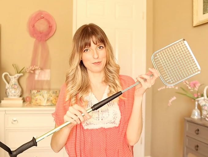 Sand Dipper Cat Poop Scooper & Chicken Poop Scooper - Rugged Big 6" Square Stainless Steel Long Handle for Home Kitty Litter Scoop & Farm Chicken Coop Scooper (Junior)-Mewly Pet