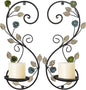 Wall Sconces Candle Holder Set of 2, Antique Multi-Color Leaf Branch Wall Mount Hanging Metal Wall Candle Holder Candle Sconce for Living Room Dining Room…