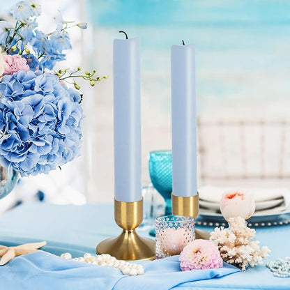8Pcs Gold Candle Holders Metal Taper Candlesticks Holders Short Skinny Brass Candlestick Holders Candlestick Holders Bulk for Wedding Thanksgiving Centerpieces Christmas Birthday Party Holiday (8)