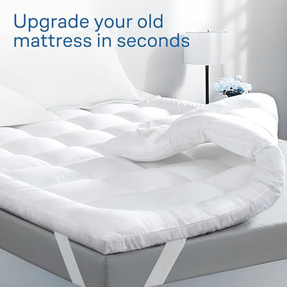 Ultra Soft Twin Mattress Topper - Cloud-Like Mattress Pad for Back Pain Relief - Breathable Cooling Material for Hot Sleepers
