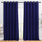 NICETOWN Bedroom Blackout 102 inch Curtains for Sliding Glass Door - Grommet Thermal Insulated Solid Luxury Window Treatments Sound Reducing for Living Room (W66 x L102, Navy Blue, Set of 2)