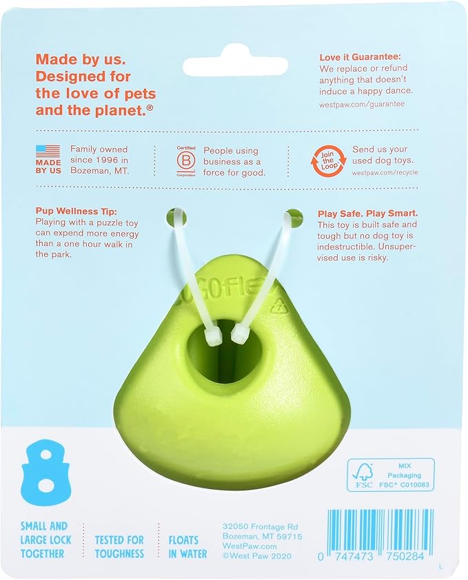 WEST PAW Zogoflex Toppl Treat Dispensing Dog Toy Puzzle – Interactive Chew Toys for Dogs – Dog Toy for Moderate Chewers, Fetch, Catch – Holds Kibble, Treats, X-Large, Granny Smith-Mewly Pet