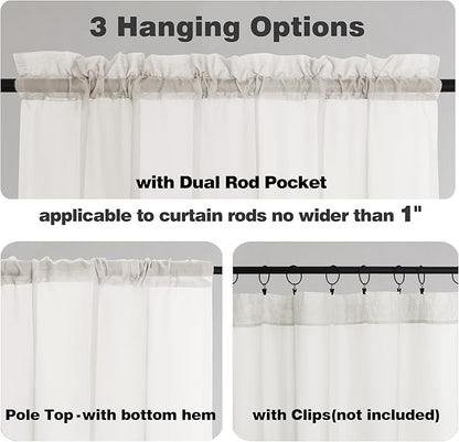 Chyhomenyc Sheer Ivory Curtains 90 inches Long 2 Panels, Light Filtering Soft Airy Solid Elegant Voile Window Treatment Drapes for Bedroom Living Room Wedding Party Decor, 42 Wx90 L Inches