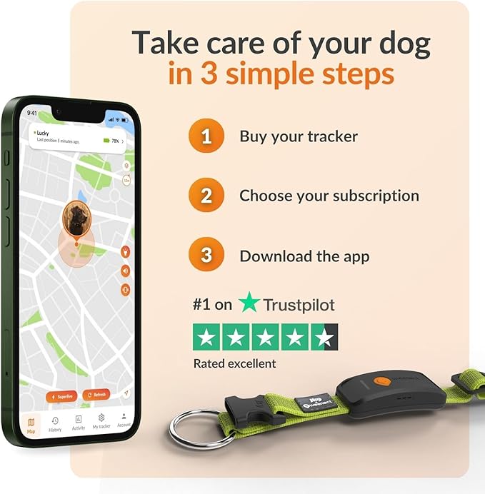 Weenect Dog XT - New GPS Collar for Dogs | XL Antenna | Waterproof | Ultra-Durable Integrated Julius-K9 Collar | Subscription Required-Mewly Pet