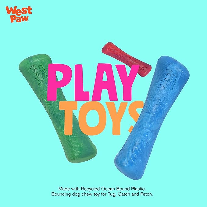 WEST PAW Seaflex Drifty Dog Toy – Machine Washable Dog Toys for Moderate Chewers – Eco-Friendly Zogoflex Toys for Dogs – Perfect for Gnawing, Fetch, Catch, Pet Training – 8.5" Large, Emerald-Mewly Pet