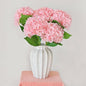 6 Pcs Real Touch Pink Hydrangea Artificial Flowers with Stems, Fake Silk Flowers for Outdoors, Artificial Flowers for Home Decor Wedding Bouquets Centerpieces Vase