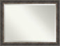 Amanti Art Brown Bathroom Mirror for Over Sink, 35x45 Bark Rustic Char Rectangle Vanity Mirror, X-Large Country Rustic Frame, Hangs Horizonally and Vertically, Bathroom Wall Decor, Beveled Edge